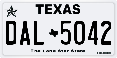 TX license plate DAL5042