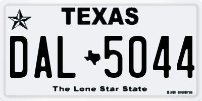 TX license plate DAL5044