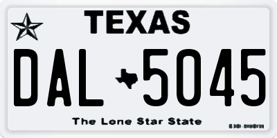 TX license plate DAL5045