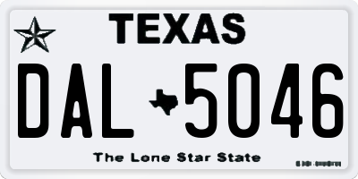 TX license plate DAL5046
