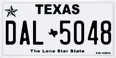 TX license plate DAL5048