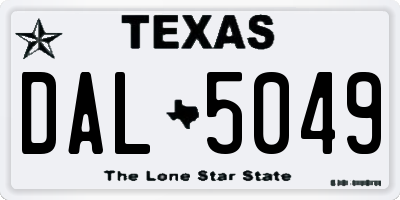 TX license plate DAL5049