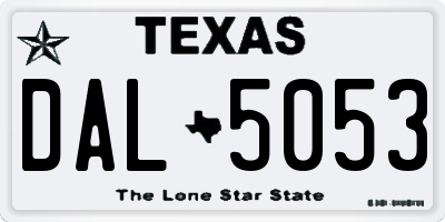 TX license plate DAL5053