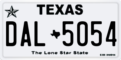 TX license plate DAL5054