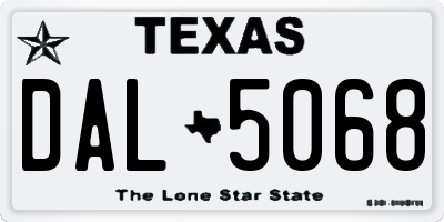 TX license plate DAL5068