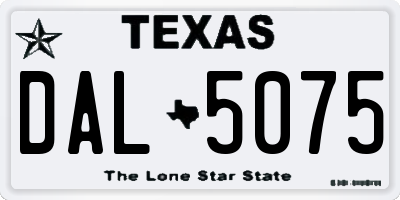 TX license plate DAL5075