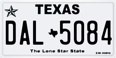 TX license plate DAL5084