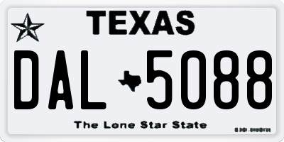 TX license plate DAL5088