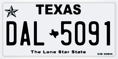 TX license plate DAL5091