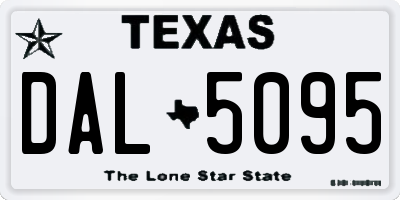 TX license plate DAL5095