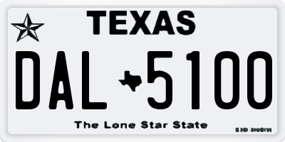 TX license plate DAL5100