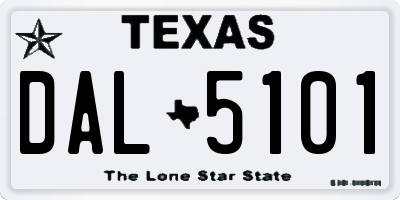 TX license plate DAL5101
