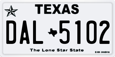 TX license plate DAL5102
