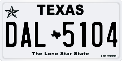TX license plate DAL5104