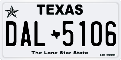 TX license plate DAL5106