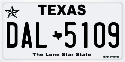TX license plate DAL5109