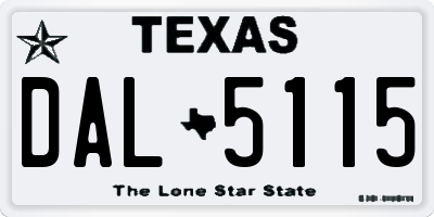 TX license plate DAL5115