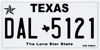 TX license plate DAL5121