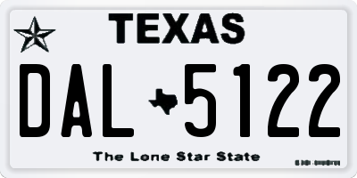TX license plate DAL5122