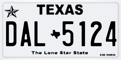 TX license plate DAL5124