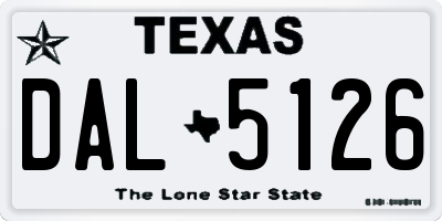 TX license plate DAL5126