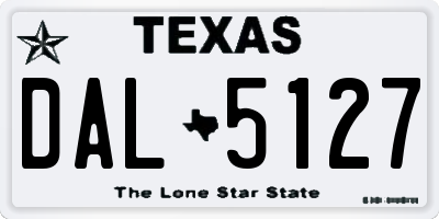 TX license plate DAL5127