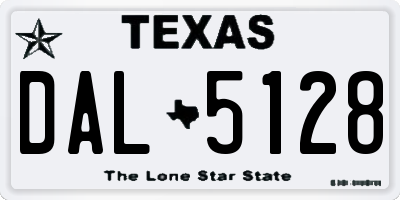 TX license plate DAL5128