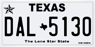 TX license plate DAL5130