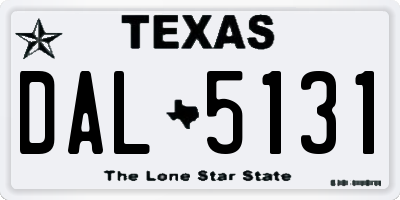 TX license plate DAL5131