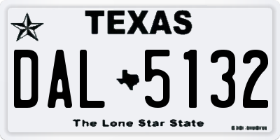 TX license plate DAL5132