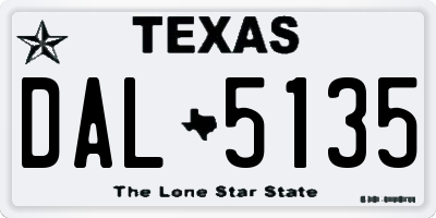 TX license plate DAL5135