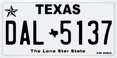 TX license plate DAL5137