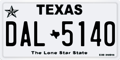 TX license plate DAL5140