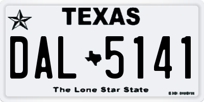 TX license plate DAL5141
