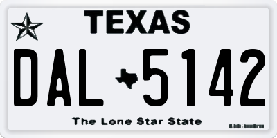 TX license plate DAL5142