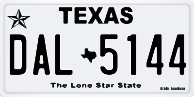TX license plate DAL5144