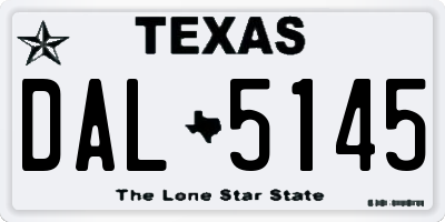 TX license plate DAL5145