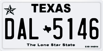 TX license plate DAL5146