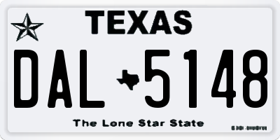 TX license plate DAL5148