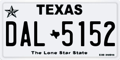 TX license plate DAL5152