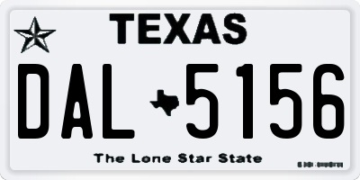 TX license plate DAL5156