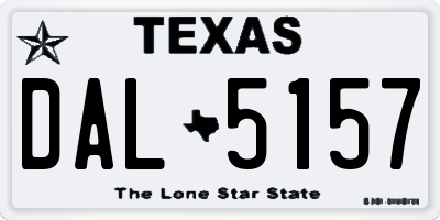 TX license plate DAL5157