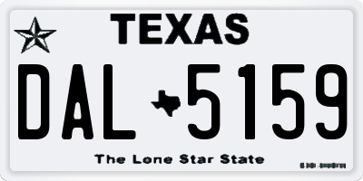 TX license plate DAL5159