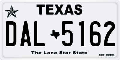 TX license plate DAL5162
