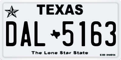 TX license plate DAL5163