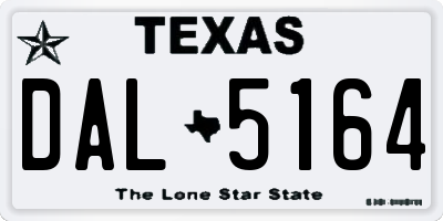 TX license plate DAL5164