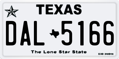 TX license plate DAL5166