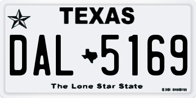 TX license plate DAL5169