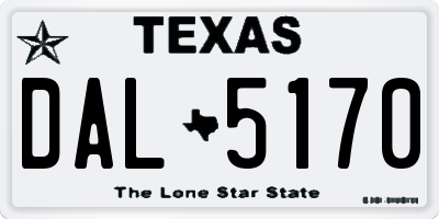 TX license plate DAL5170