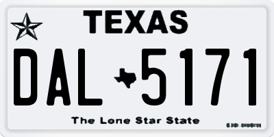 TX license plate DAL5171